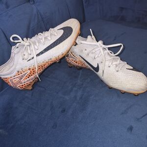 Nike White & Orange Soccer Cleats with Black Swoosh